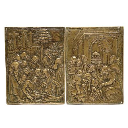 Appraisal: Pair of Continental Bronze Plaques Estimate -