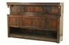 Appraisal: COURT CUPBOARD - th c English oak court cupboard Overhung