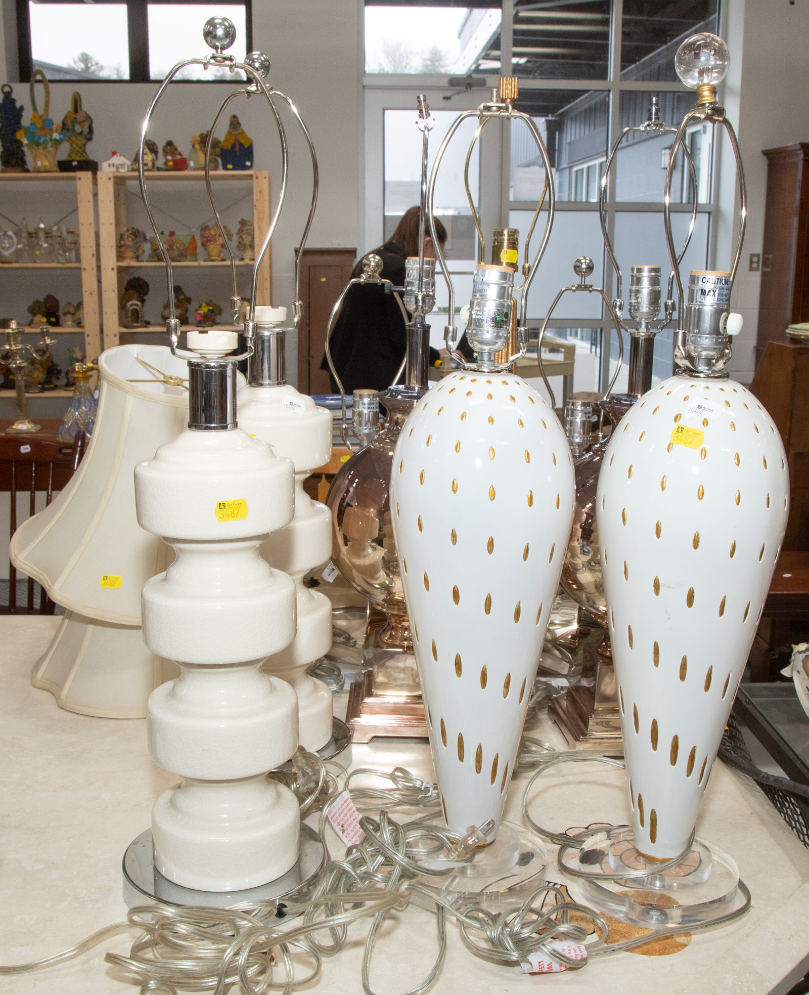 Appraisal: SELECTION OF MODERN STYLE TABLE LAMPS Comprising four pairs and