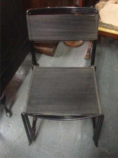 Appraisal: Lot of Midcentury Black Chairs From a Greenwich location