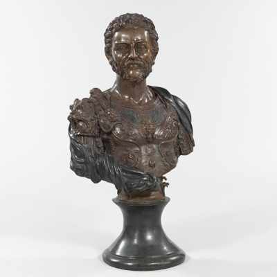 Appraisal: An Over Life Size Bronze Bust of a Roman Emperor