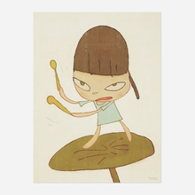 Appraisal: Yoshitomo Nara MARCHING ON A BUTTERBUR LEAF offset lithograph in