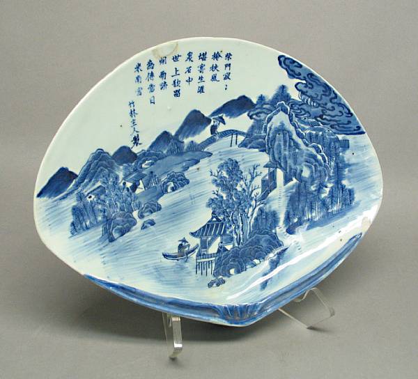 Appraisal: Ceramics The interior decorated with a Chinese-style landscapea and a