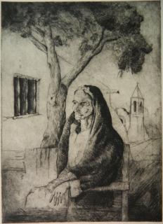 Appraisal: Irving Schwartz etching and drypoint Irving Schwartz American - -