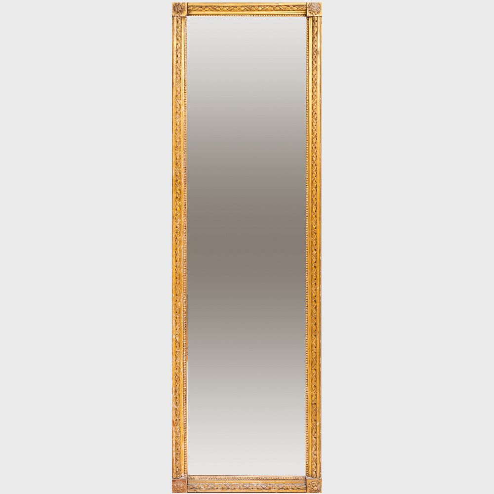 Appraisal: Louis XVI Style Giltwood Mirror Fitted with a divided mirror