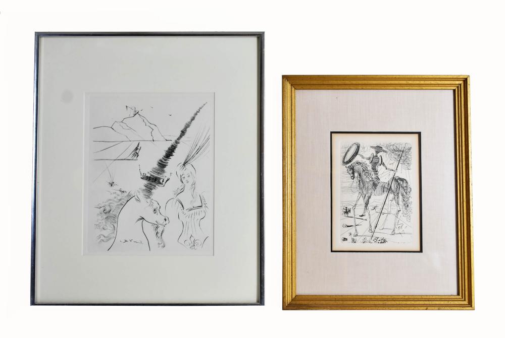 Appraisal: SALVADOR DALI SPANISH - Two Works Don Quixote and The