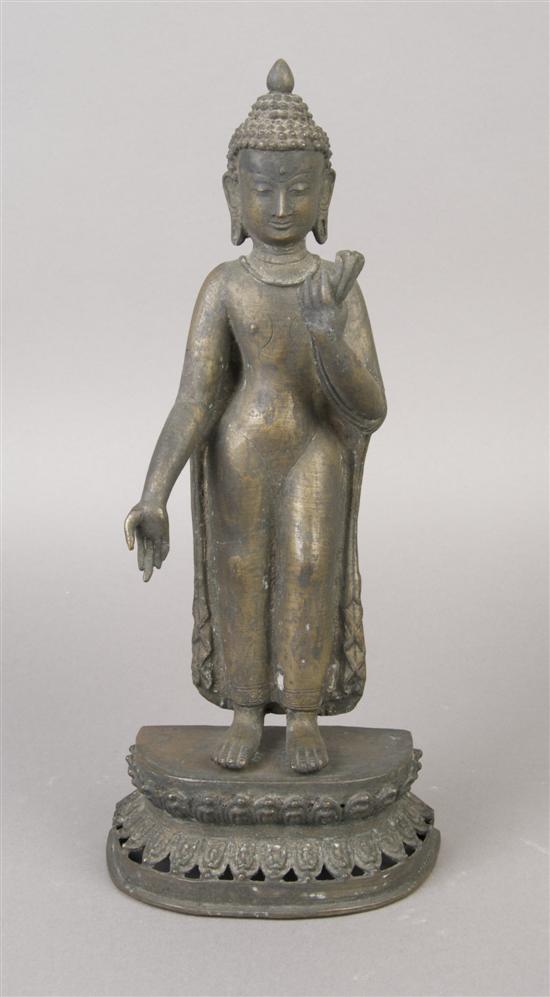 Appraisal: A Thai Bronze Standing Figure of Buddha Height inches