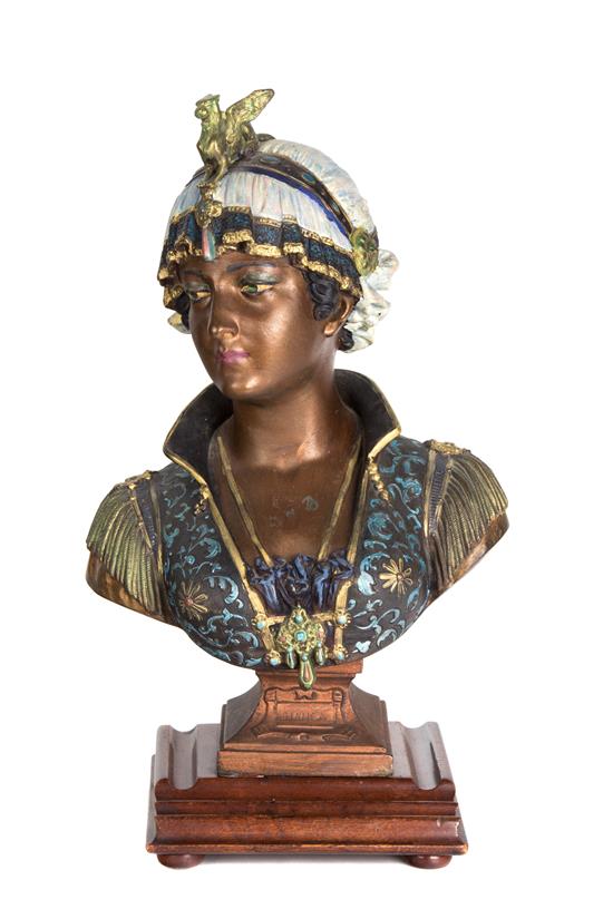 Appraisal: Sale Lot An Austrian Cold Painted Metal Bust of Bianca