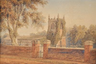 Appraisal: A th Century British Watercolor of a Church Warwickshire Watercolor