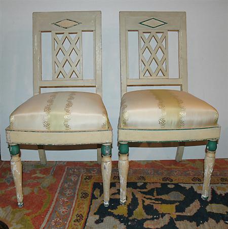 Appraisal: Pair of Restauration Painted Side Chairs Estimate -