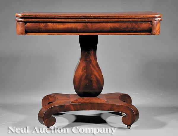 Appraisal: An American Late Classical Mahogany Games Table c New York