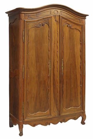 Appraisal: French Provincial Louis XV style walnut armoire th c arched