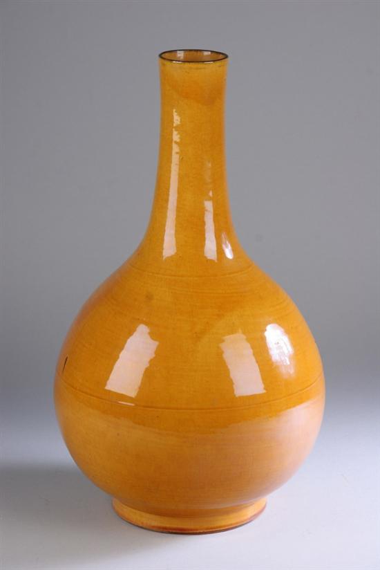 Appraisal: CHINESE MONOCHROME YELLOW PORCELAIN VASE th century - in high