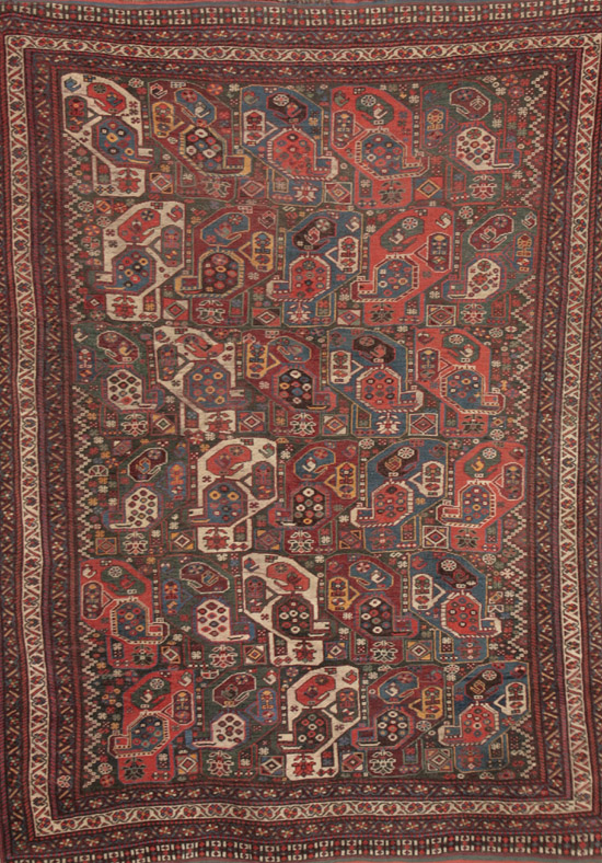 Appraisal: Caucasian Rug First Quarter th Century Red ground with boteh