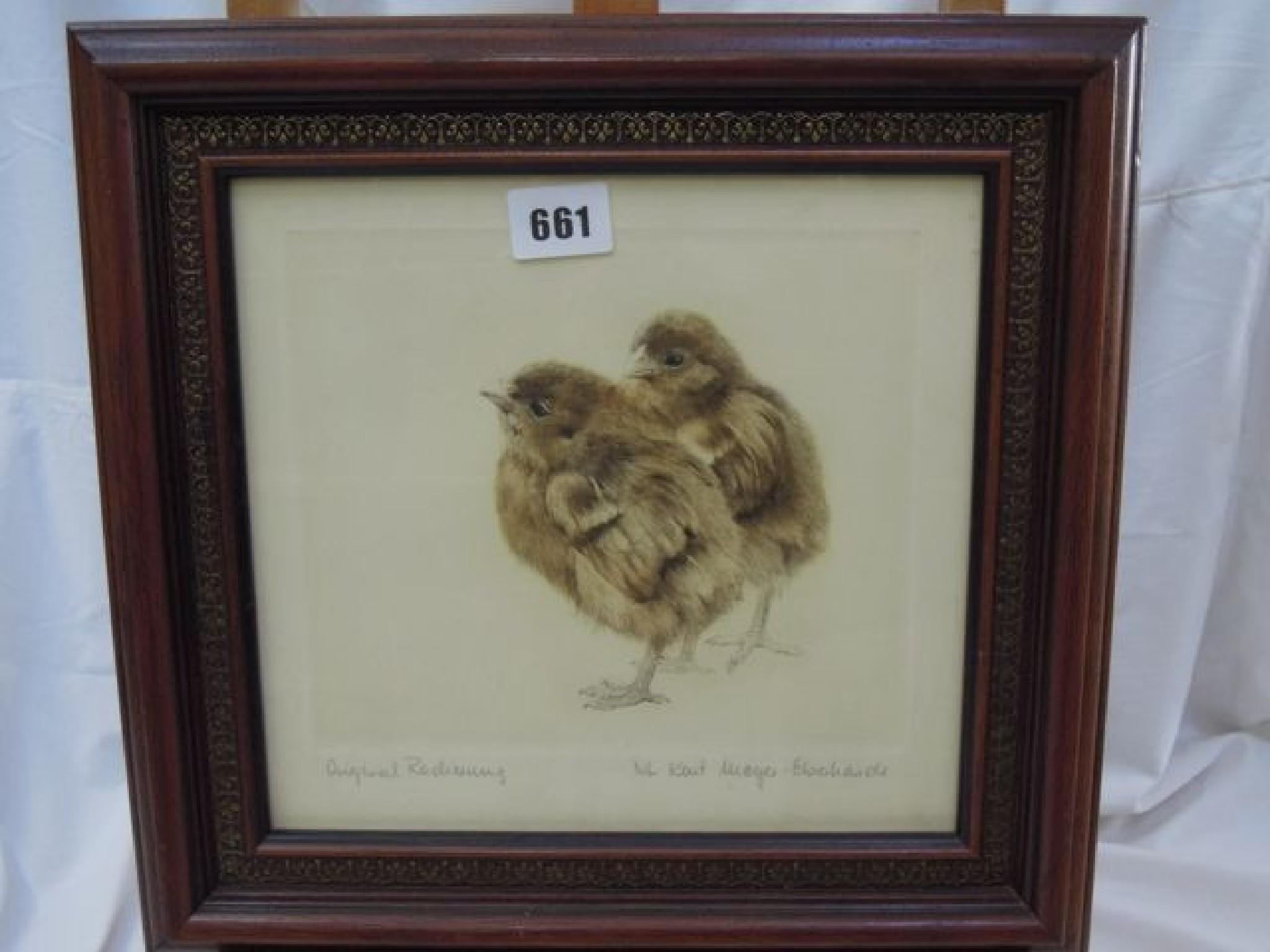 Appraisal: A sepia etching after Kurt Meyer-Eberhardt showing two chicks x