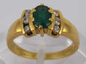 Appraisal: An carat gold emerald and diamond ring emerald approx x