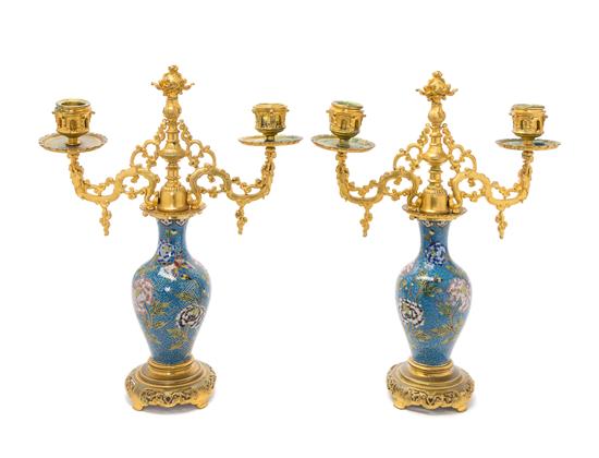 Appraisal: Sale Lot A Pair of French Gilt Bronze and Cloisonne