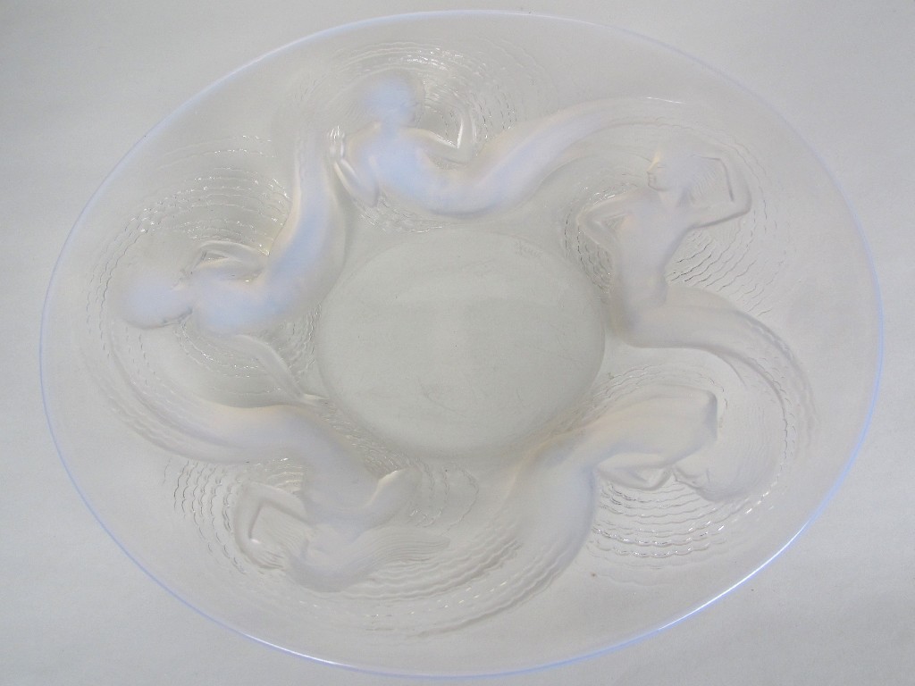 Appraisal: A Rene Lalique opalescent glass dish moulded with Calypso pattern