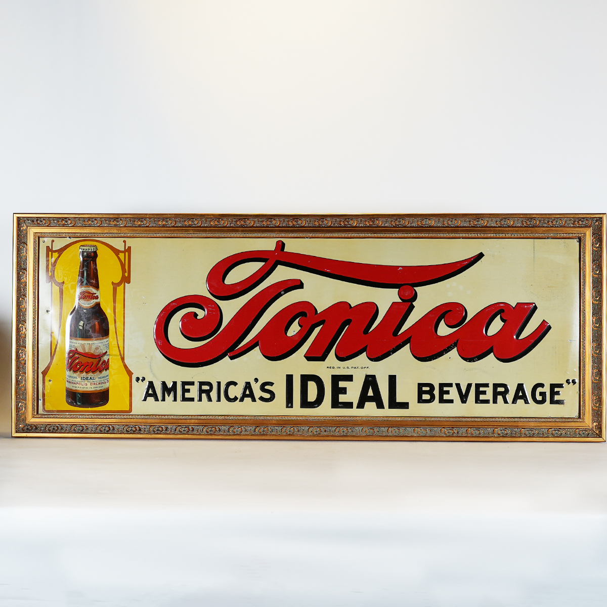 Appraisal: Tonica Indianapolis Brewing America Ideal Beverage Embossed Tin Sign x