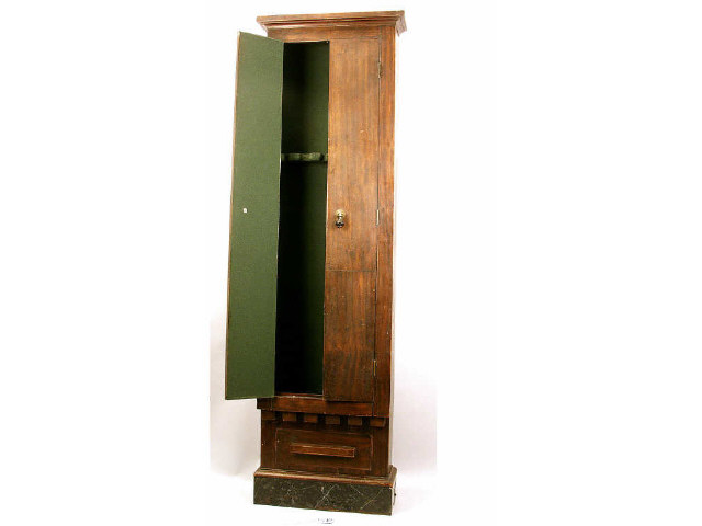 Appraisal: 's period two door gun cabinet Features marble base single