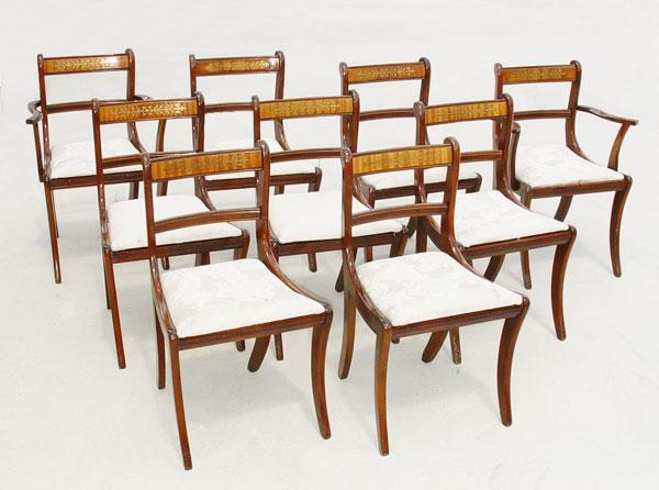 Appraisal: SET OF MAHOGANY DINING CHAIRS One armchair '' h x