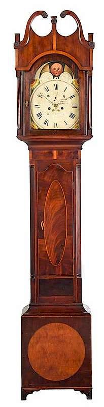 Appraisal: American Federal Inlaid Mahogany Case Clock New York or New