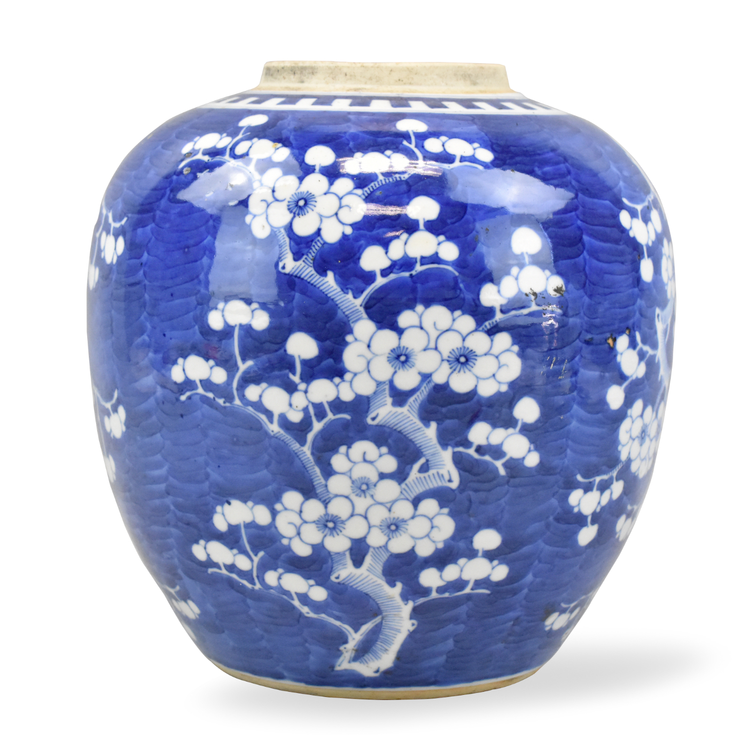 Appraisal: A Chinese blue white prunus ginger jar dating from the