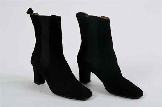 Appraisal: PAIR RALPH LAUREN BLACK SUEDE ANKLE BOOTS Size B