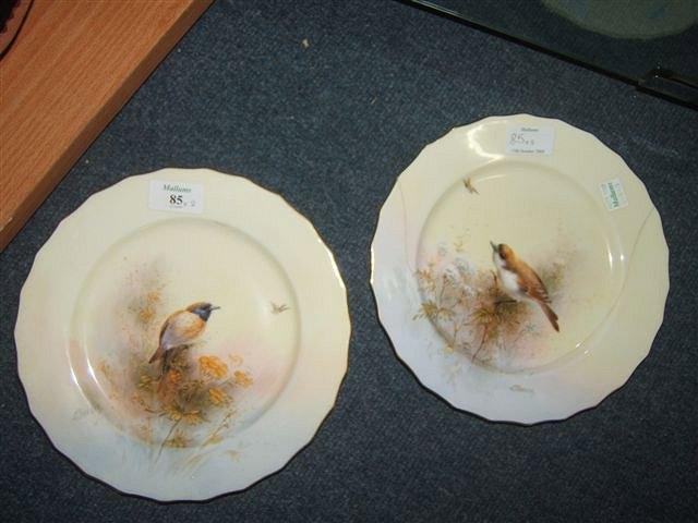 Appraisal: Two Royal Worcester plates each with gilt edge and hand