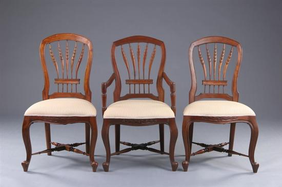 Appraisal: SET EIGHT FRENCH PROVINCIAL STYLE DINING CHAIRS th century fruitwood