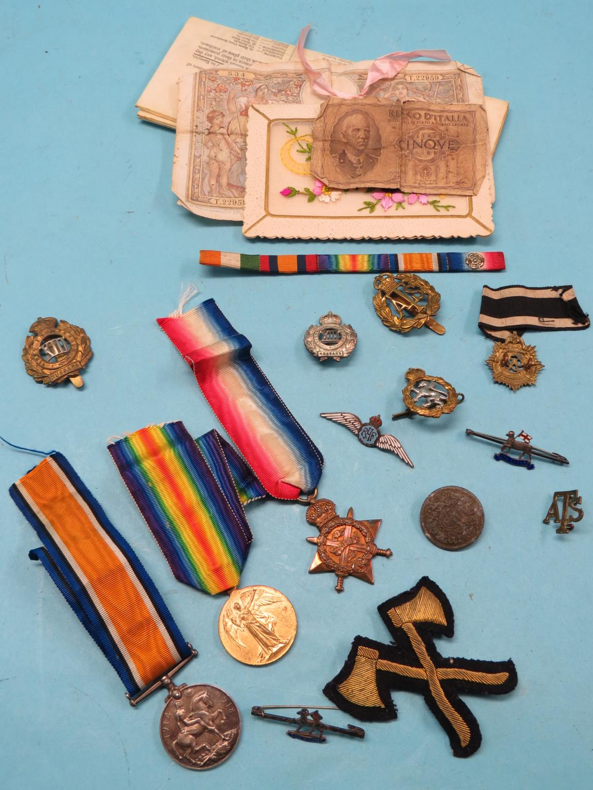 Appraisal: A group of three WWI medals to P- A Sjt