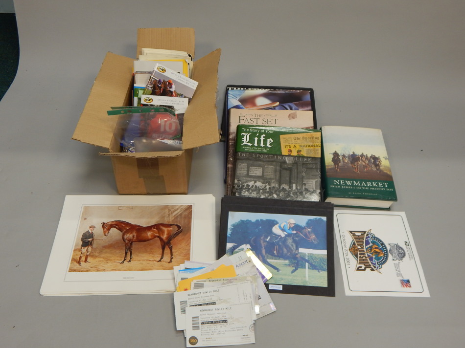 Appraisal: A quantity of horse racing ephemera etc to include tickets