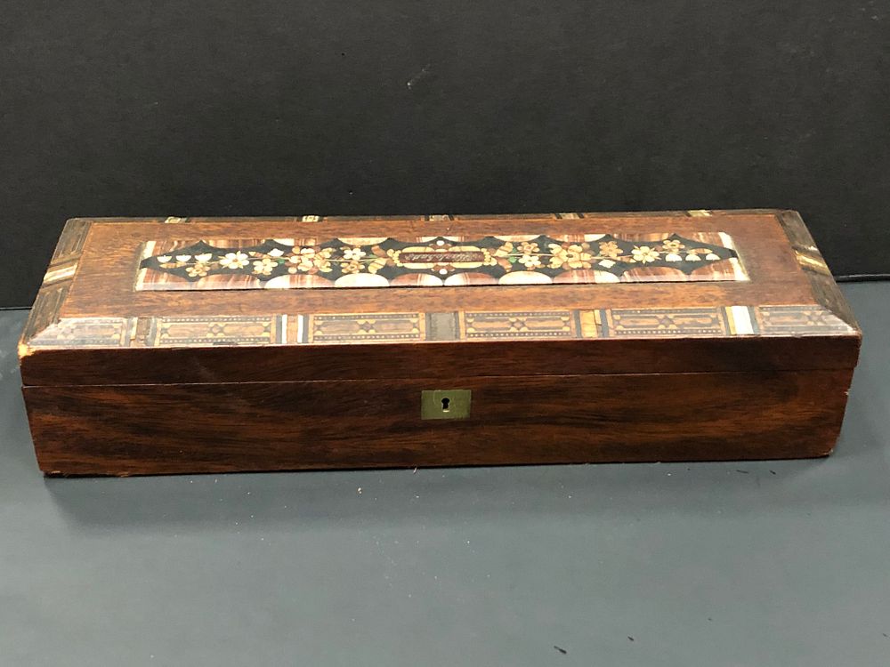 Appraisal: Victorian Karlsbad Elaborate Marquetry Inlaid Box Victorian Karlsbad Elaborate Marquetry