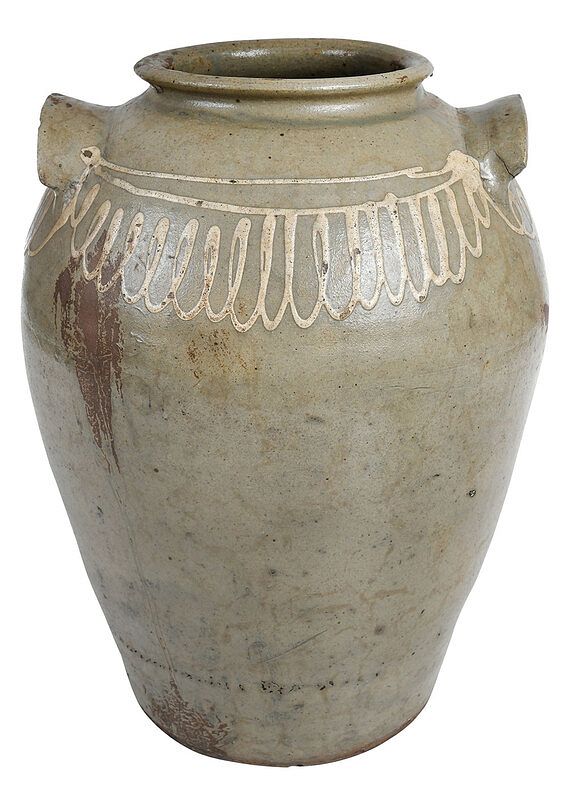 Appraisal: Thomas Chandler Attributed Decorated Stoneware Jar likely made at Kirksey's