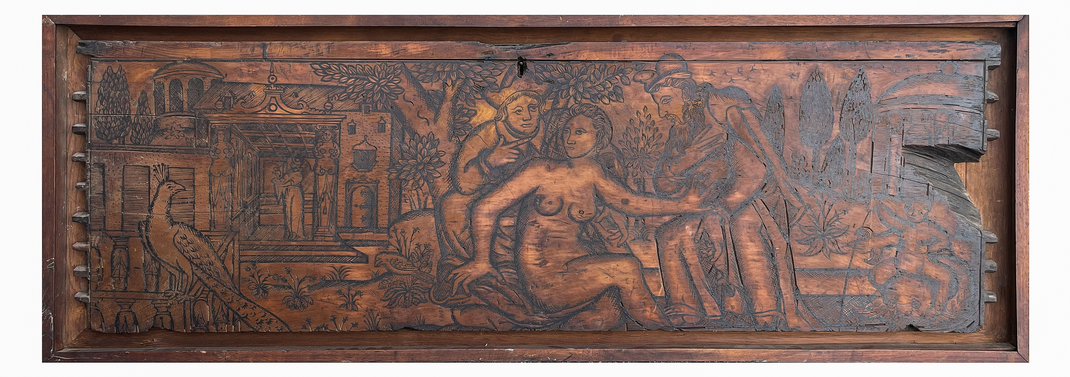 Appraisal: RELIEF CARVED WOOD PANEL FROM CASONNE SUSANNAH AND THE ELDERS