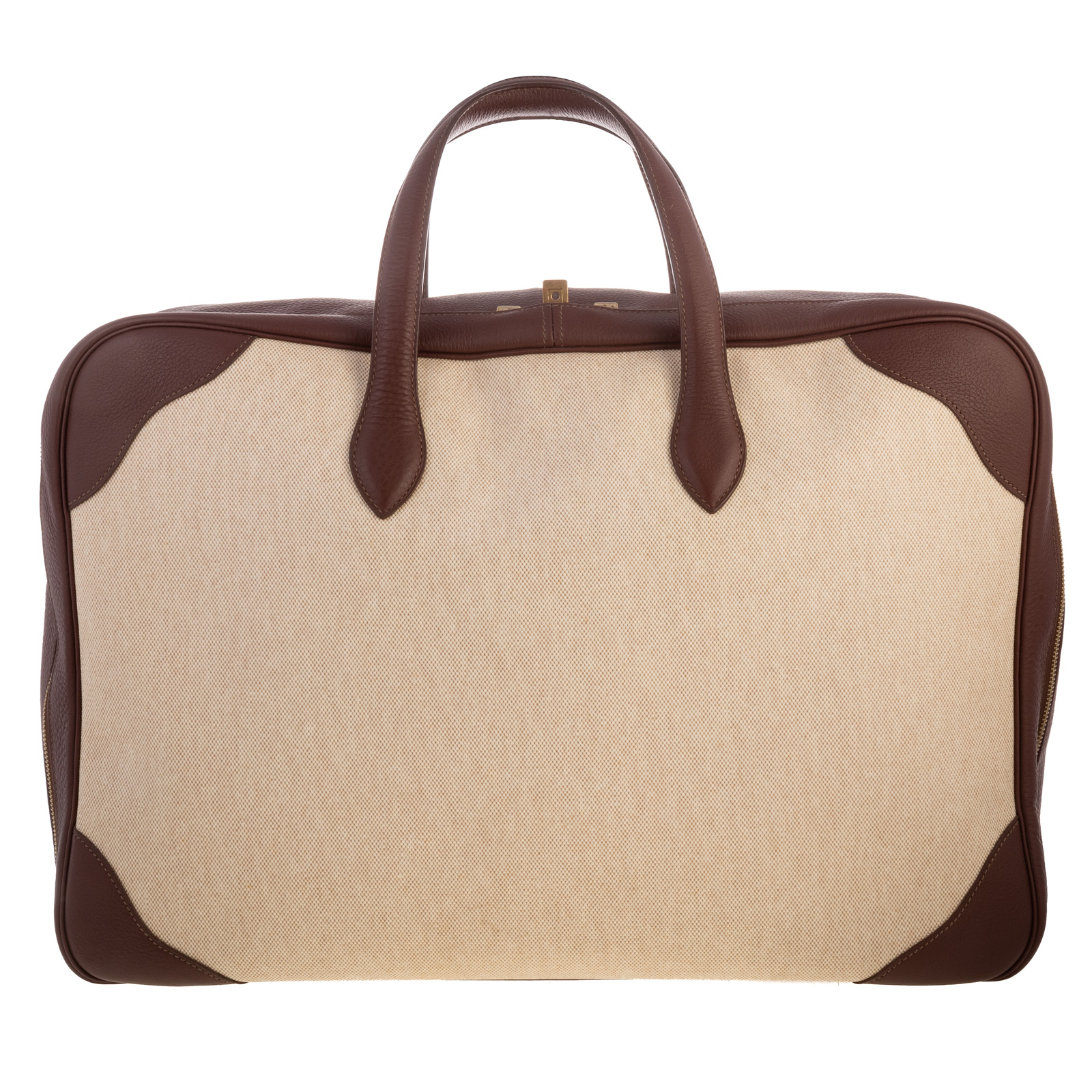 Appraisal: AN HERMES VICTORIA TRAVEL WEEKENDER A Toile H canvas Hermes