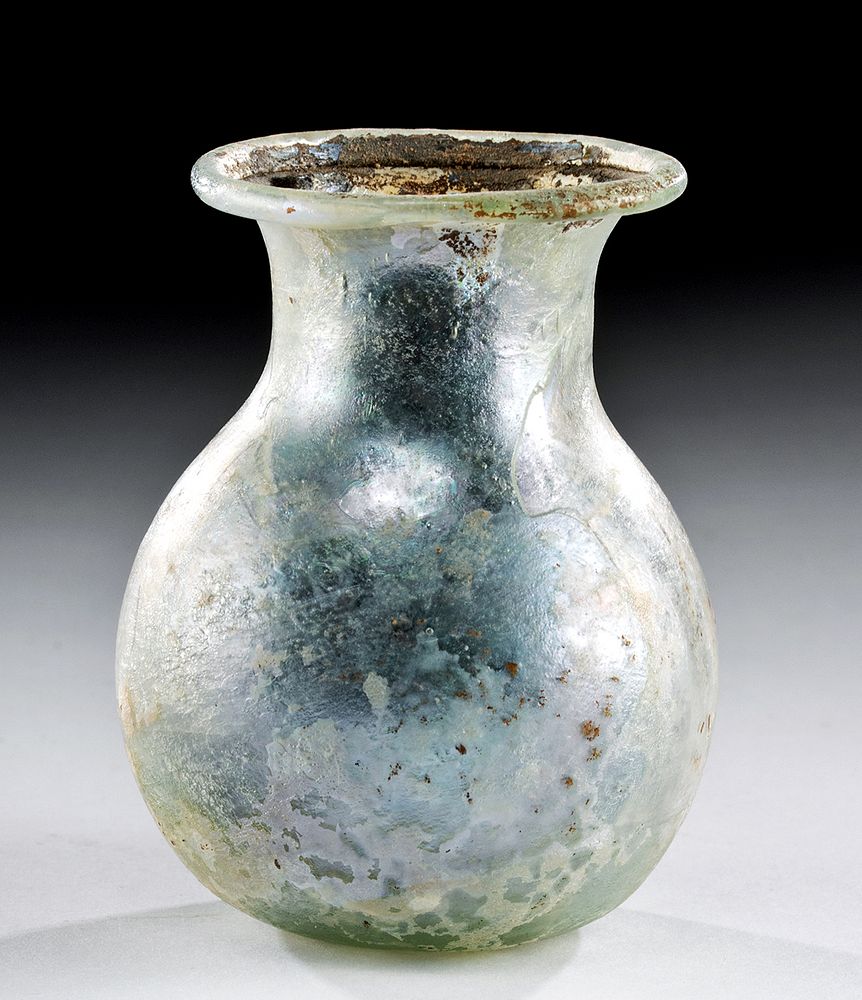 Appraisal: Petite Roman Glass Jar w Great Iridescence Roman Imperial Period