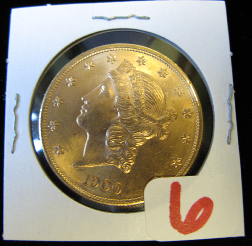 Appraisal: U S TWENTY DOLLAR GOLD COIN Liberty head type -P