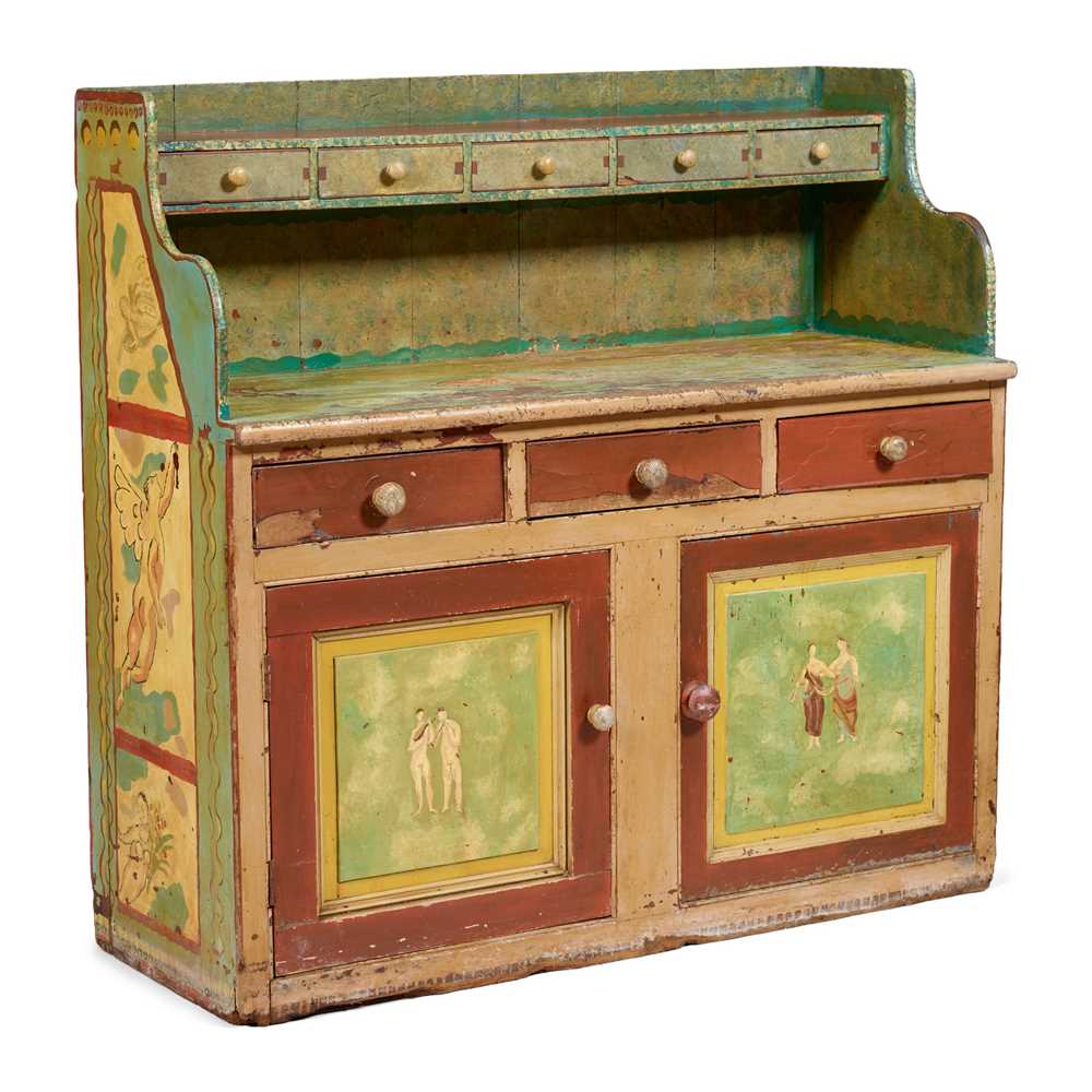 Appraisal: BLOOMSBURY STYLE TH CENTURY KITCHEN DRESSER THE DECORATION CIRCA painted