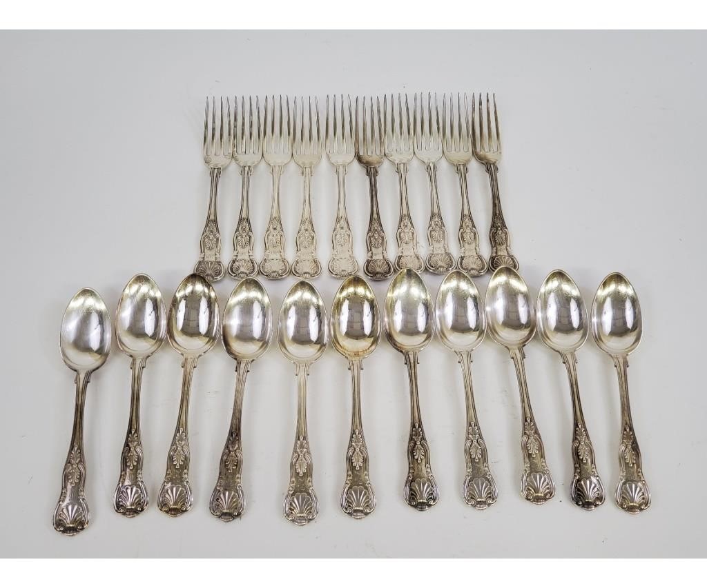 Appraisal: Eleven unmarked silver spoons by Gorham in the Kings pattern