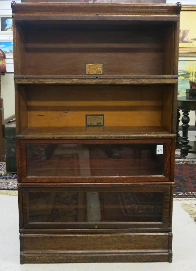 Appraisal: STACKING OAK BOOKCASE The Globe-Wernicke Co Ohio early th century