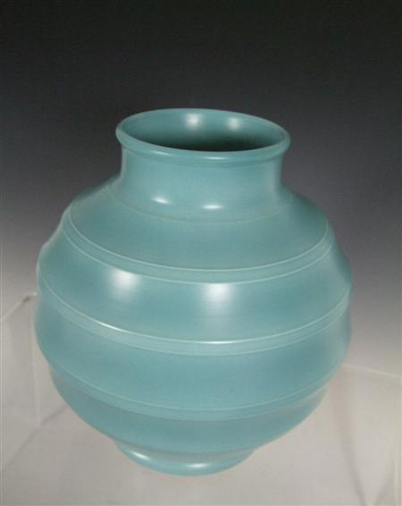 Appraisal: KEITH MURRAY FOR WEDGWOOD OVOID VASE CIRCA glazed earthenware the