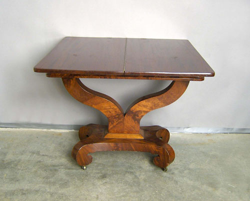 Appraisal: Empire mahogany card table th c h w together an