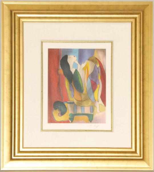 Appraisal: Seated Girl by Linda Le Kinff Framed under glass Condition