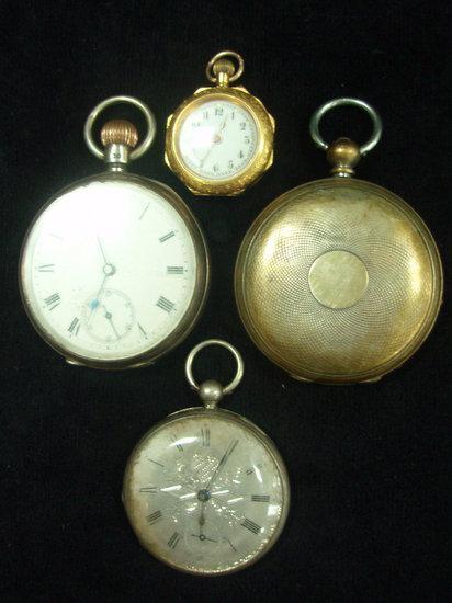 Appraisal: An open faced pocket watch Birmingham and three other watches