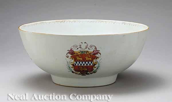 Appraisal: A Chinese Export Porcelain Armorial Punch Bowl probably mid-to-late th