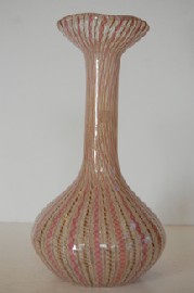 Appraisal: A MID TH CENTURY MURANO LATTICCINO GLASS LAMP BASE POSSIBLY