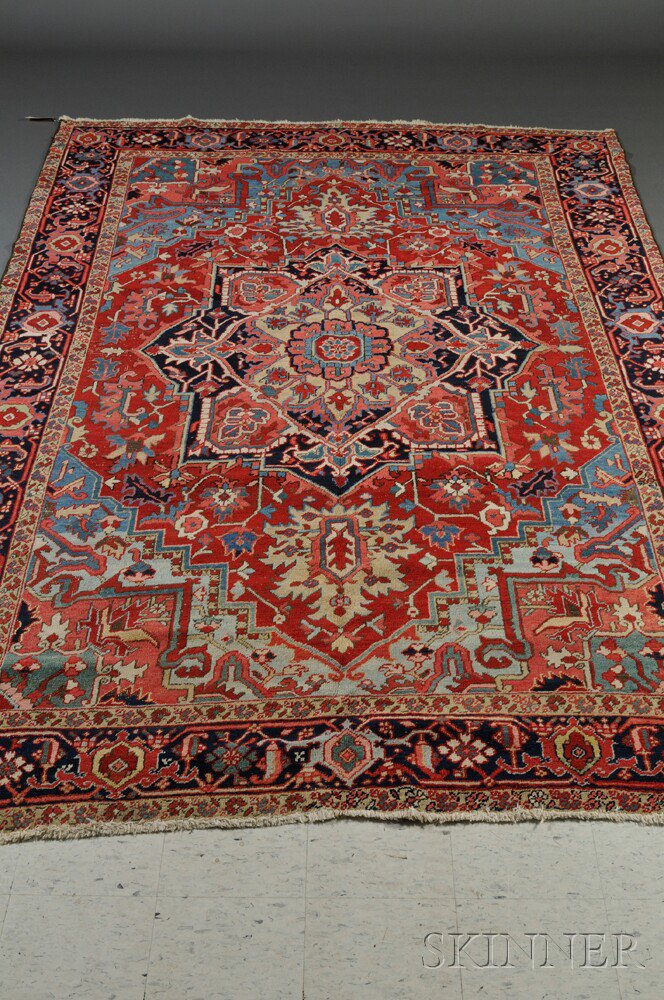 Appraisal: Heriz Carpet Northwest Persia second quarter th century small areas