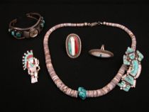 Appraisal: A Grouping of Miscellaneous Native American Jewelry This grouping of