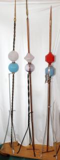 Appraisal: VINTAGE COPPER AND GLASS LIGHTNING RODS C VINTAGE TH C